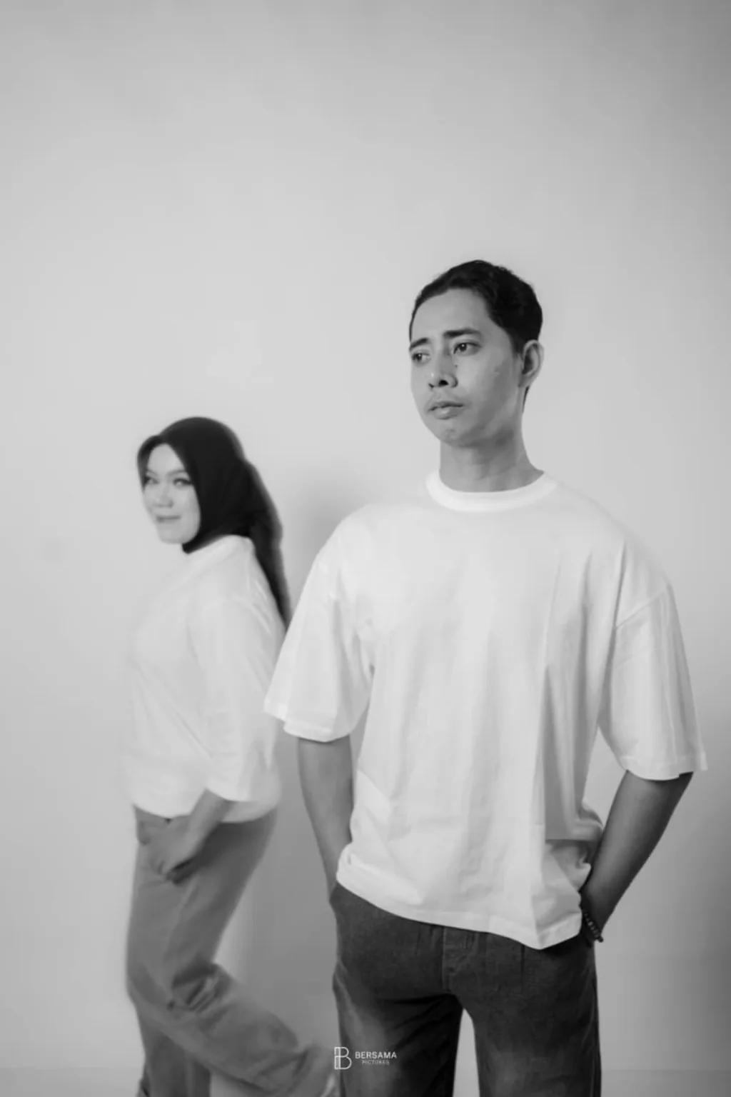 Foto hitam putih Arif dan Dilla